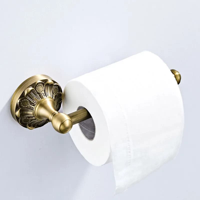 Bathroom accessories paper towel holder Antique copper process simple roll bar European style toilet paper holder