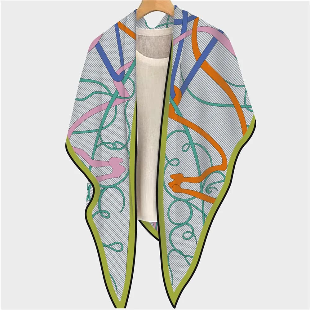 Sciarpa in misto seta con scialle a triangolo Scialli arrotolati a mano Sciarpe Borsa Decorazione di abbigliamento Accessori per il collo dei capelli Regalo per l'amante della madre