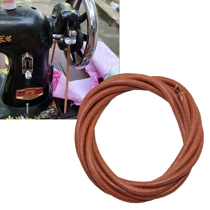 1.8m Leather Strap with Traditional Pedal Sewing Machine Hook, Bovina Leather Strap