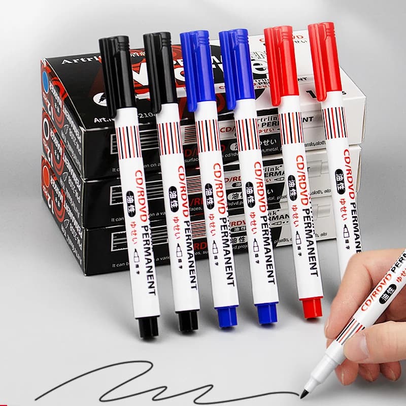 3Pcs Oil-Based Markers Pen Quick-Drying Non-Erasable for CD Glass Courier Box Metal Graffiti Painting