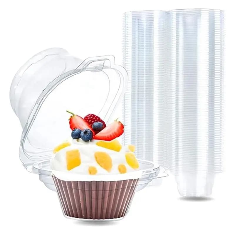 SEWS-100 pezzi di contenitori individuali per cupcake, set di contenitori per cupcake con coperchio, porta muffin a scomparto singolo