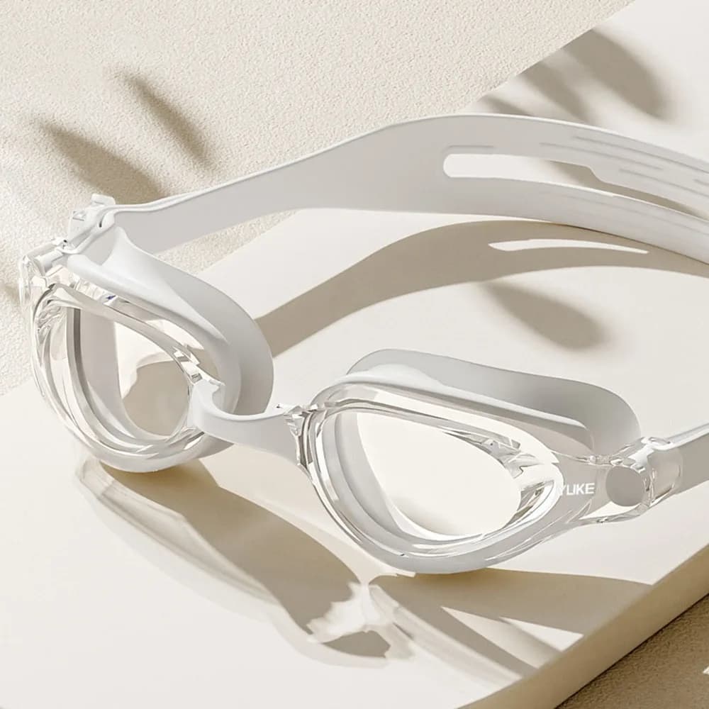 Silicone Swimming Goggles High-definition Adjustable Swim Eyewear Glasses Leak-proof Waterproof Flat Transparent Goggles