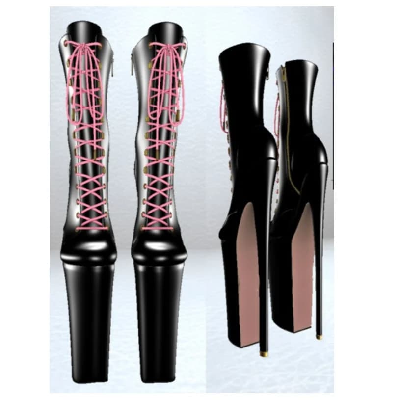 Stivali stringati neri con plateau e tacco alto sottile, sexy, alla moda, invernali, casual, di grandi dimensioni, scarpe da donna Zapatillas Mujer
