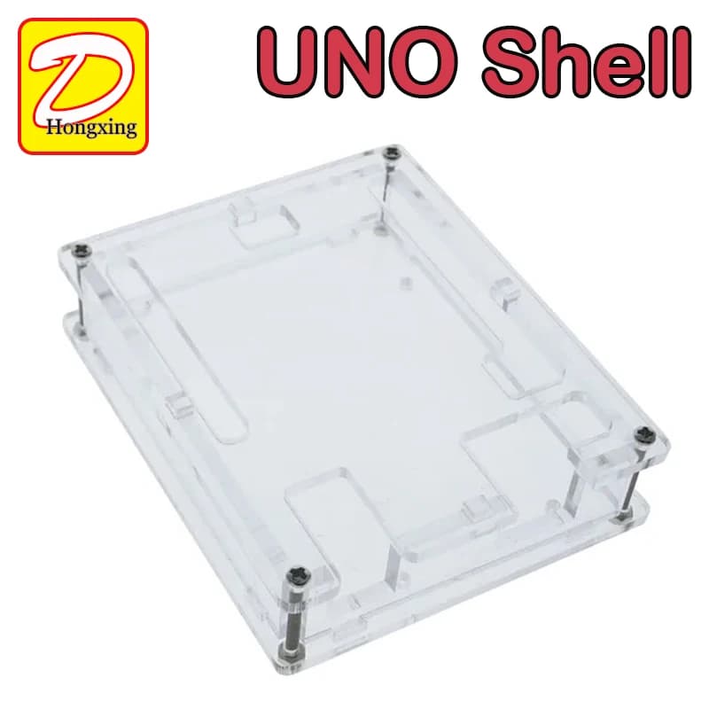 Black ABS Plastic Case Acrylic Shell Transparent Box for Arduino (Doesn't include UNO R3)