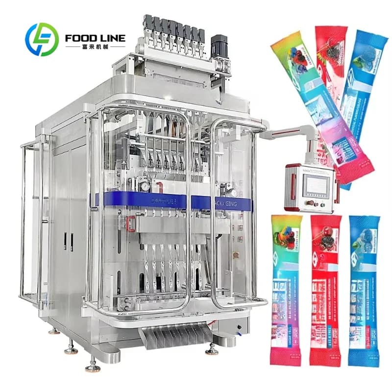 Custom Made Automatic Multi Track Electrolytes Powder Stick Packing Filling Machine 8 lane Hydration Mix Packaging Machine