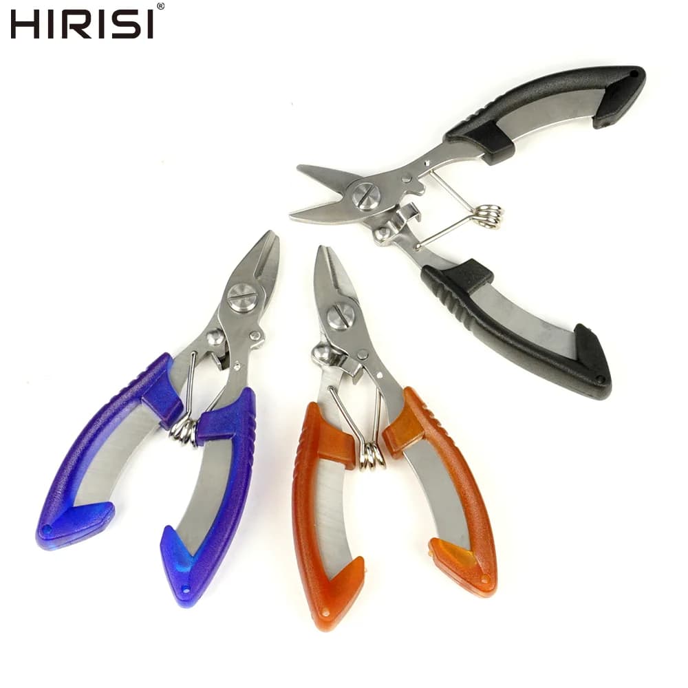 Hirisi JD03 Forbici da pesca in acciaio inossidabile Strumento per attrezzatura con custodia in nylon per il taglio di attrezzatura terminale monofilamento con treccia di linea PE