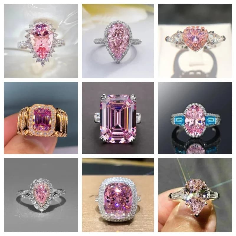 Nuovo Anello di Fidanzamento Quadrato Rosa Principessa 2026, Gioiello di Lusso da Donna con Zirconi Cubici Scintillanti, Regalo di Proposta alla Moda
