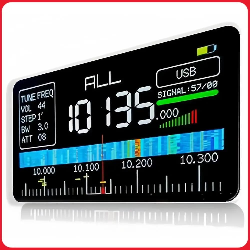 Radio AMNVOLT V4 ATS MINI con Supporto e Amplificatore per Cuffie, Radio DSP a Banda Completa, Schermo IPS da 1,9 Pollici per Escursioni, Trekking e Campeggio