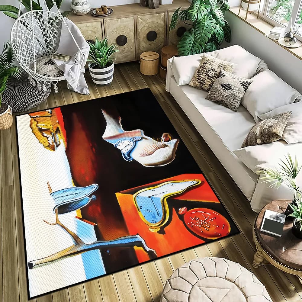 Moda piccolo opera d'arte S-Salvador tappeto antiscivolo cucina camera da letto tappeto trapuntato fatto a mano soggiorno ingresso decorazione dali