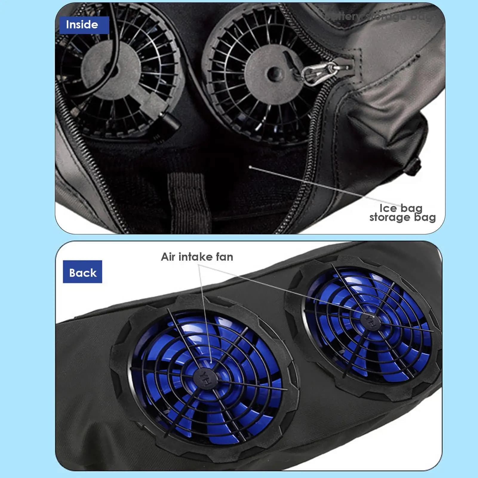 Belt Fan Portable Personal Body Fan Fanny Pack Mini Waist & Belt Fan Wearable Personal Fan USB Powered Strong Airflow