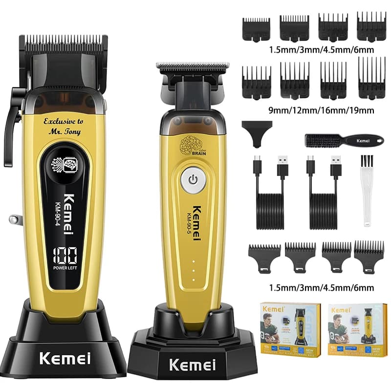 KEMEI Haircuts for Men, Professional Wireless Clipper, Regular Bar, Barber Kit, Hair Cutting Machine, 11.501 RPM