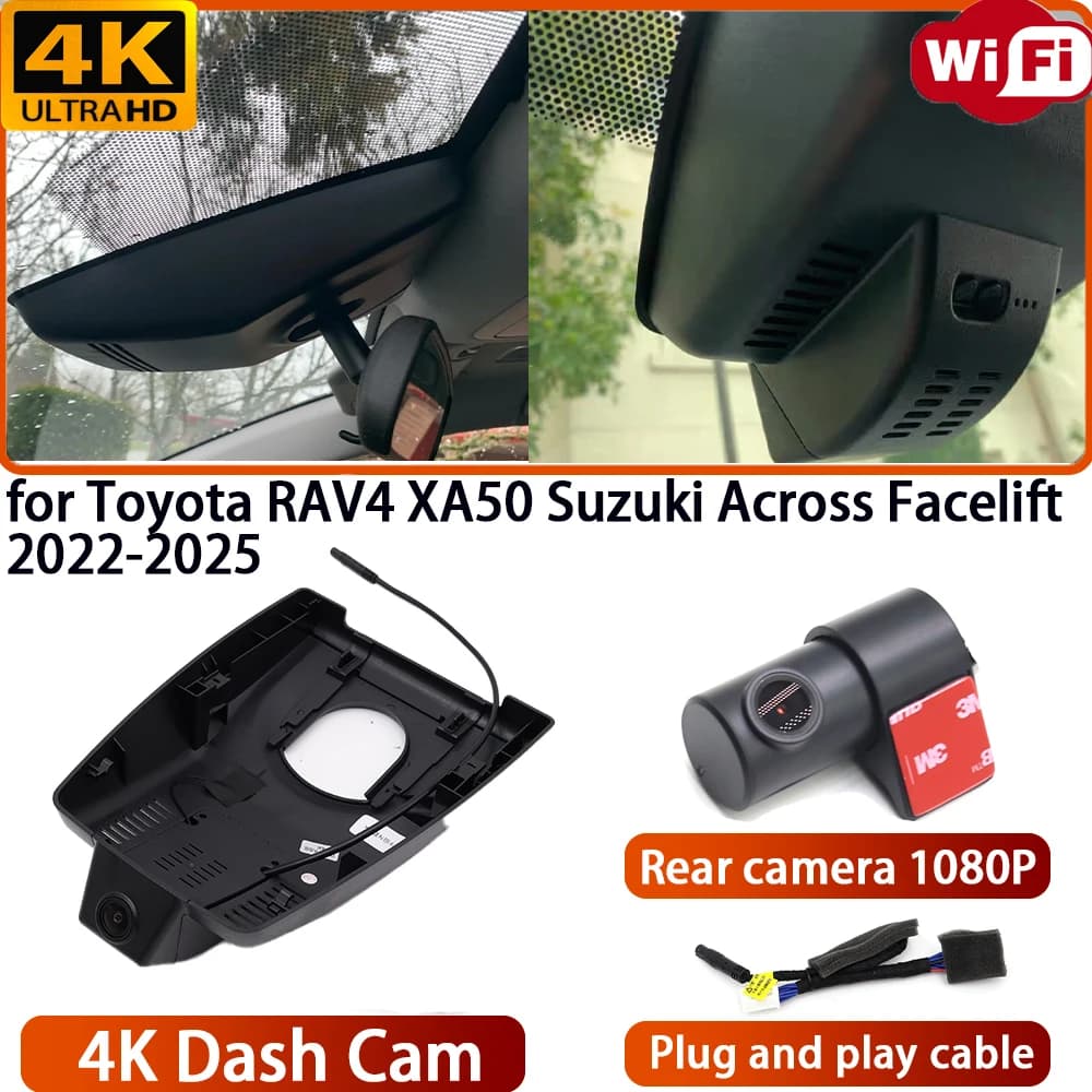 for Toyota RAV4 XA50 Suzuki Across Facelift 2022-2025 Video Recorder 4K Lens DVR Dash Cam Wifi OEM Camera 170° Wide Angle