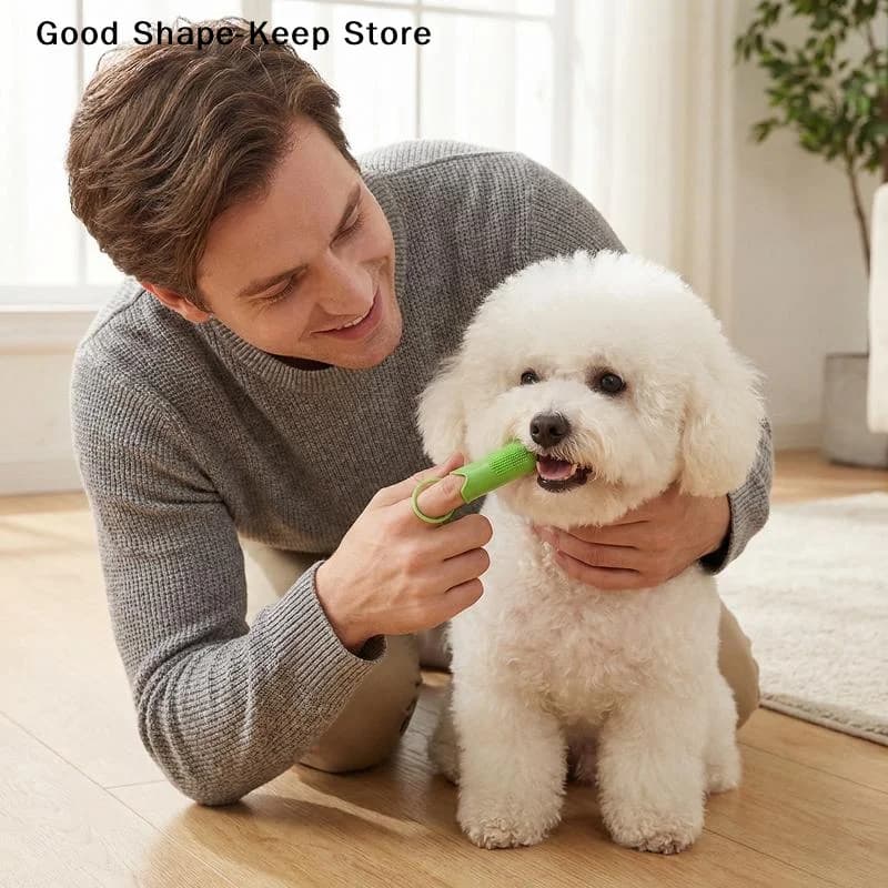 Set di 3 spazzolini da dito per animali domestici, riutilizzabili, per cani e gatti, per la pulizia orale, facili da usare, per l'igiene dentale quotidiana, strumenti per la pulizia orale.