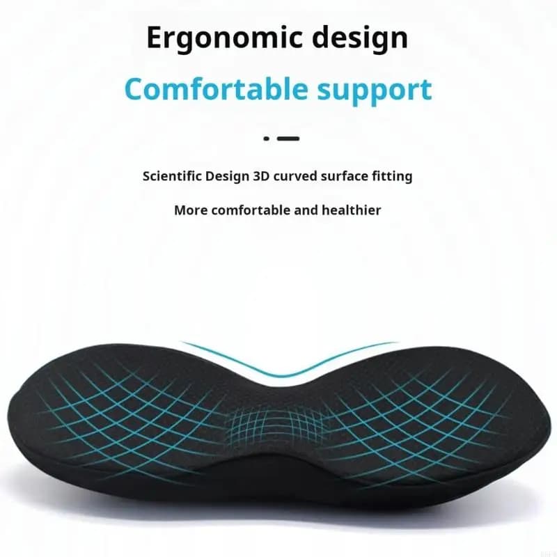 2 In 1 Memory Foam Automotive Cushion And Back Support With Lower Back Relief For Enhanced Comfort During Commutes R6FB