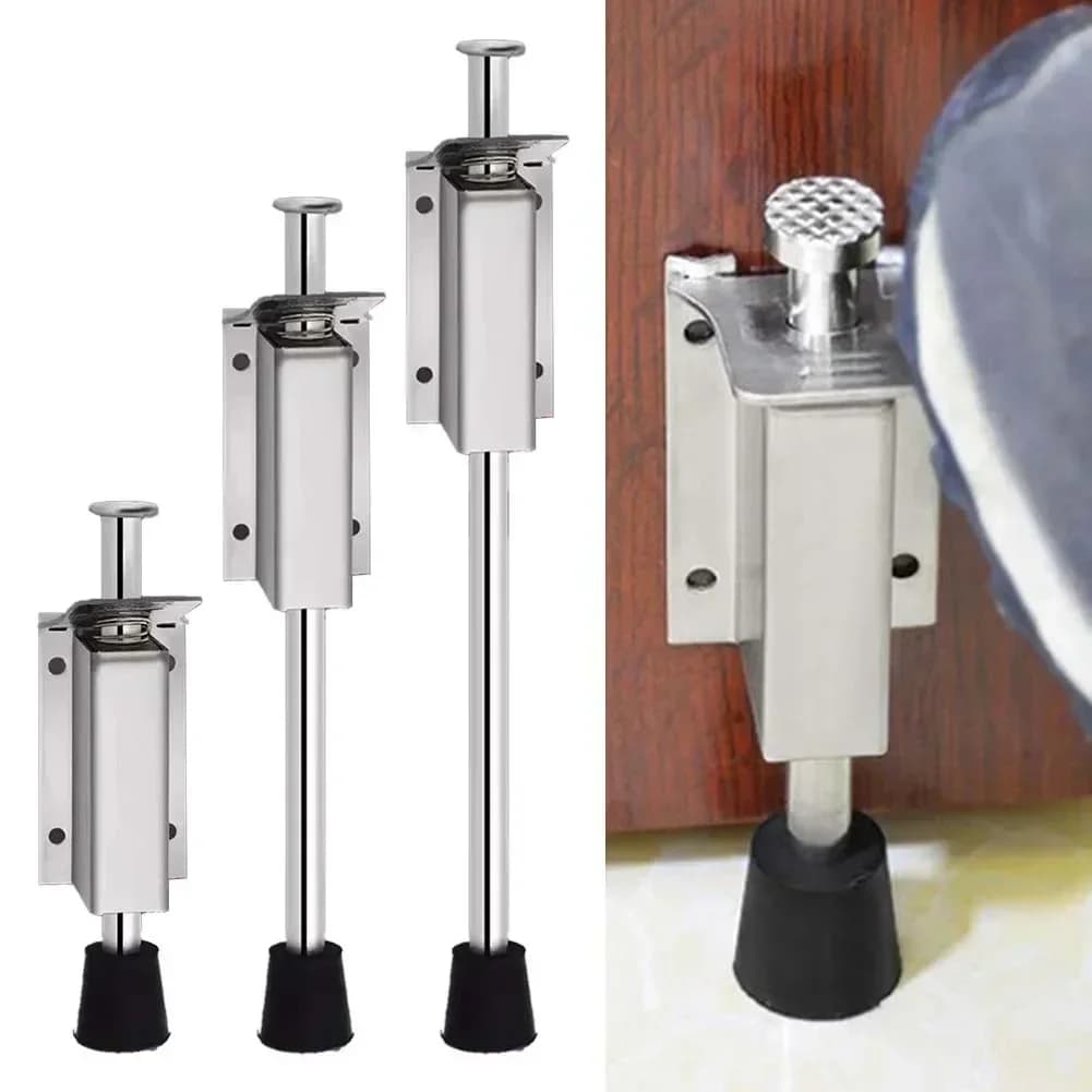 Fermaporta a molla piedino Kickdown Stop TelescopeStainles acciaio robusto pedale porta serratura porta Heavy Duty Protector Wall