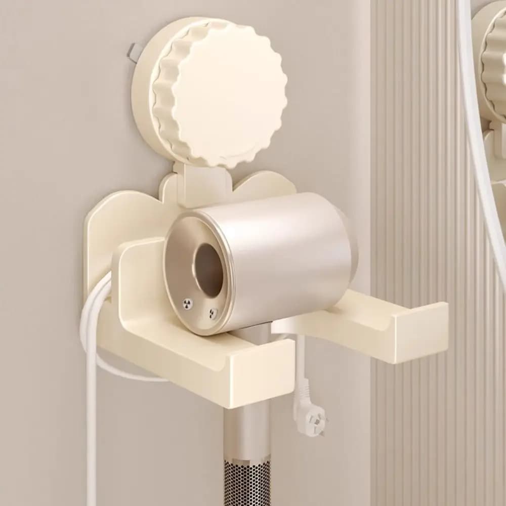 Strong Suction Cup Suction Cup Hair Dryer Holder No Damage To Wall Removable Design Wall Mounted Hair Dryer Rack Waterproof