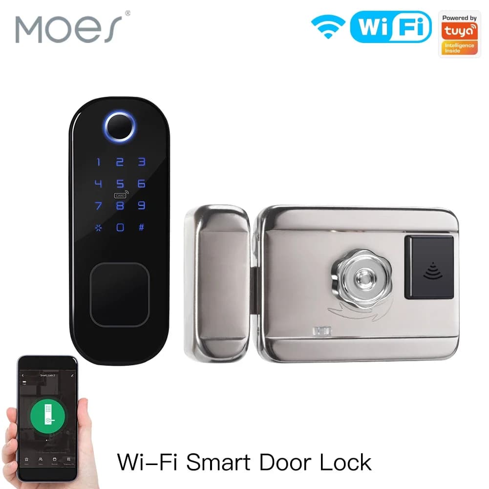MOES WiFi Tuya Smart Lock Porta Blocco impronte digitali Smart Home Lock Password serratura digitale per la sicurezza domestica dell'hotel