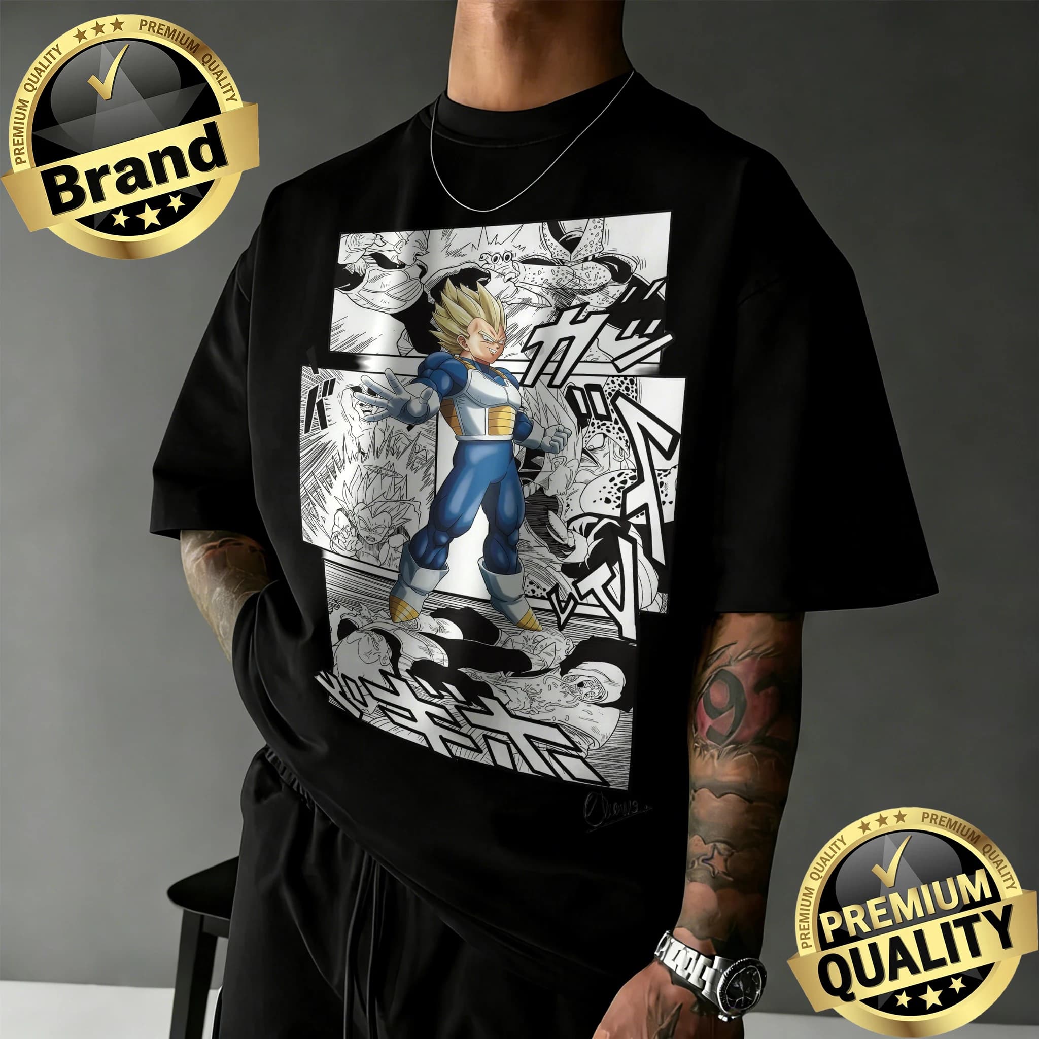 Nuova Collezione 2026: T-shirt in Cotone Dragon Ball Z Unisex Oversize Vintage con Grafica Super Saiyan Vegeta, Maglietta per Fan Anime Stile Y2k