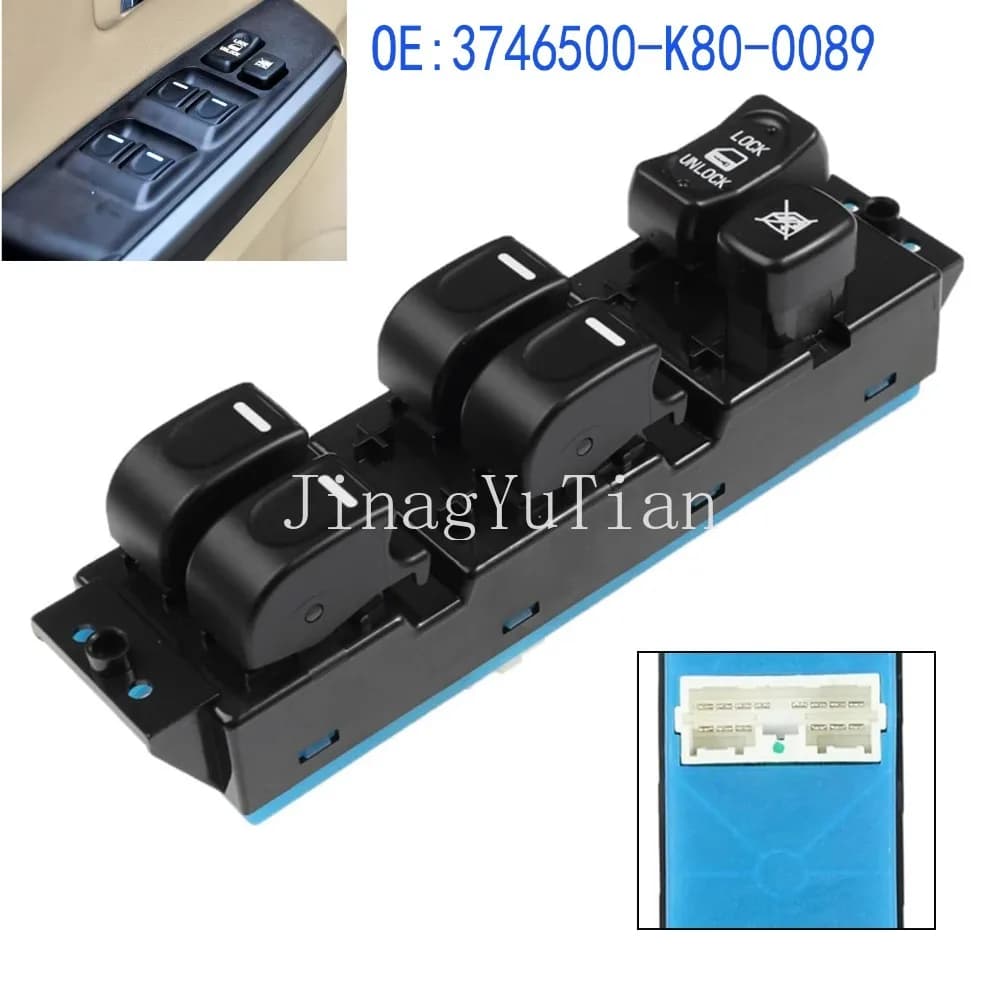 Interruttore di comando alzacristallo elettrico anteriore sinistro con funzione anti-collaio per Great Wall Hover Haval H3 H5 2005-2012 Accessori auto