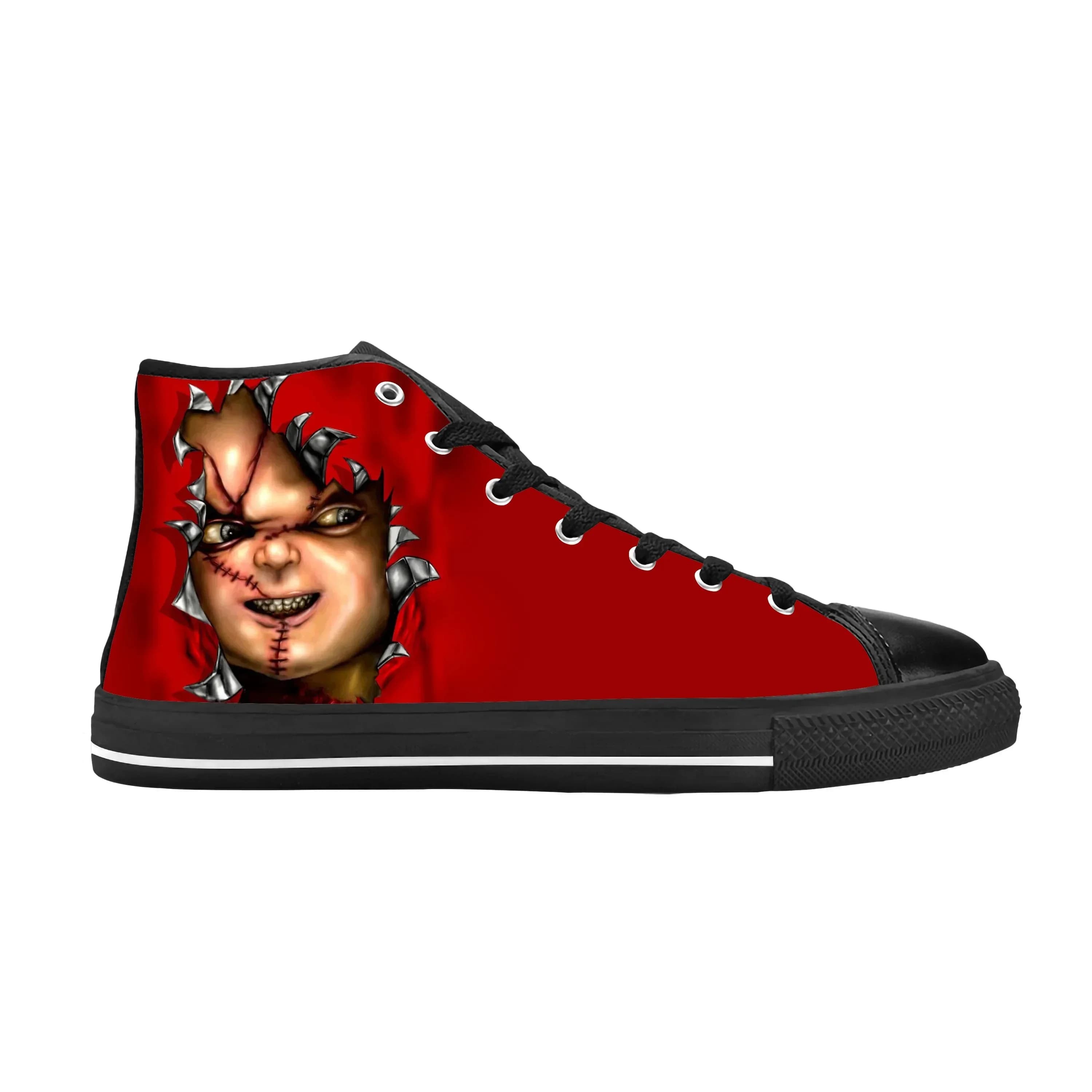 Scarpe Casual Gotiche di Halloween Ispirate al Film Horror Child's Play, Sneakers Traspiranti Comode con Stampa 3D per Uomo e Donna