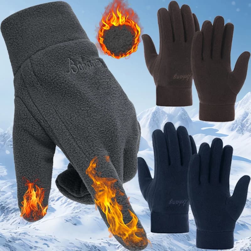 Guanti in pile addensati per uomo donna inverno caldo touchscreen termico guanto a dito intero outddor guanti da ciclismo da sci antivento
