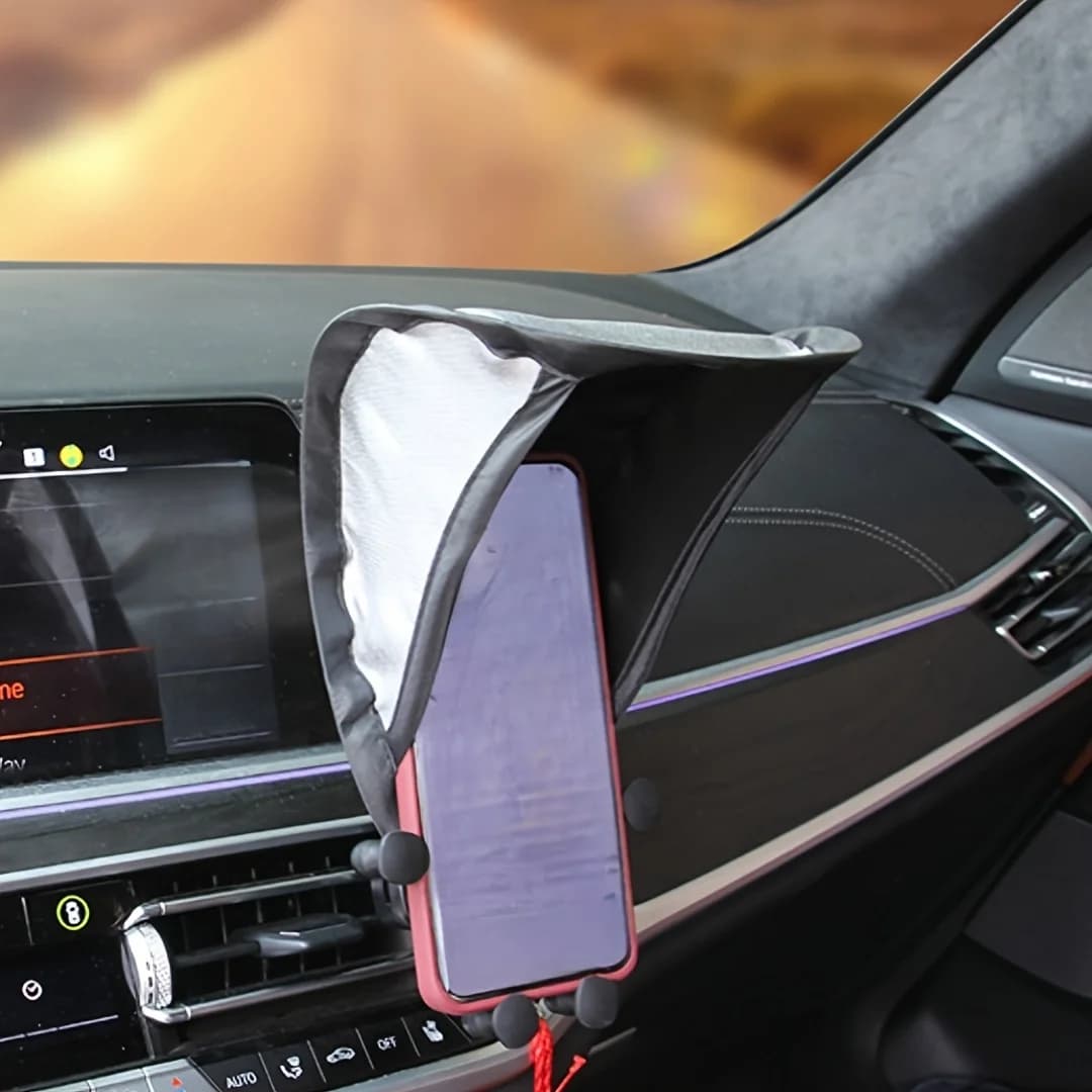 Parasole per Telefono da Cruscotto Auto, Parasole Verticale per Telefono da Cruscotto, Ombrello per Telefono Auto, Ombrello Parasole per Navigatore