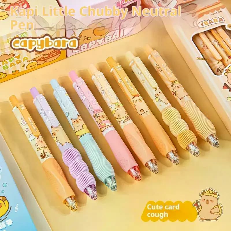 4 pezzi simpatico cartone animato capibara penna gel ad asciugatura rapida penna neutra studente bambini scuola scrittura studente forniture di cancelleria regali