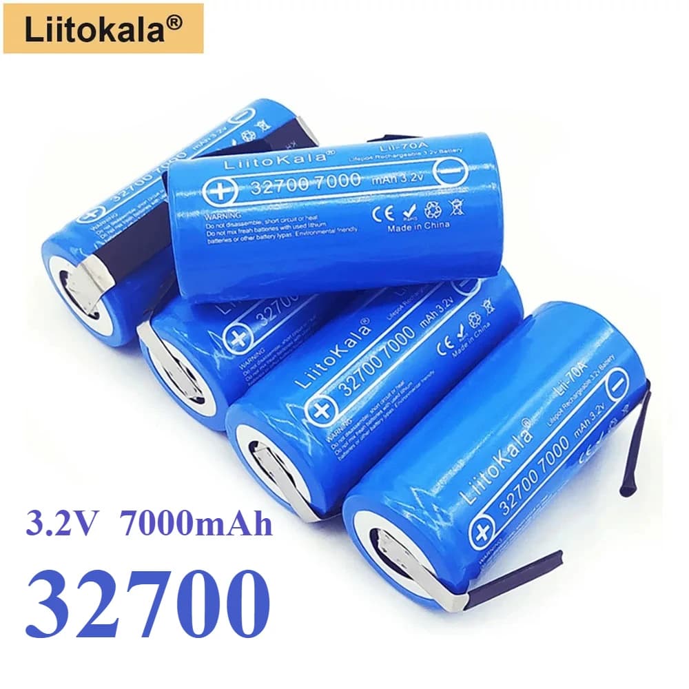 1-5PCS 3.2V 32700 7000mAh LiitoKala Lii-70A per utensili elettrici Illuminazione a LED Giocattoli RC Batteria ad alta potenza LiFePO4 + Fogli di nichel