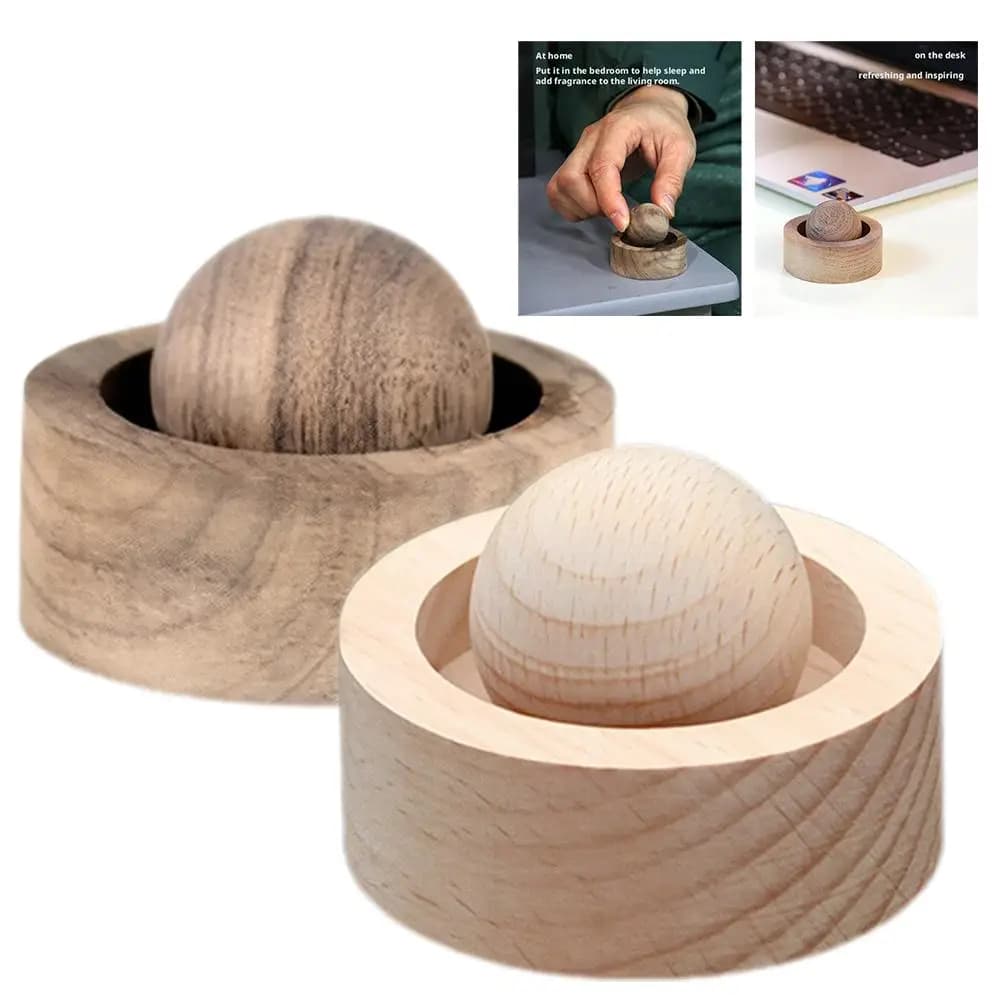 Auto e Casa Diffusore di Aromaterapia Legno Noce Nera Rotondo Cruscotto Auto Pietra Diffusore di Fragranza Olio Ornamenti Legno Essenziale Q5I0