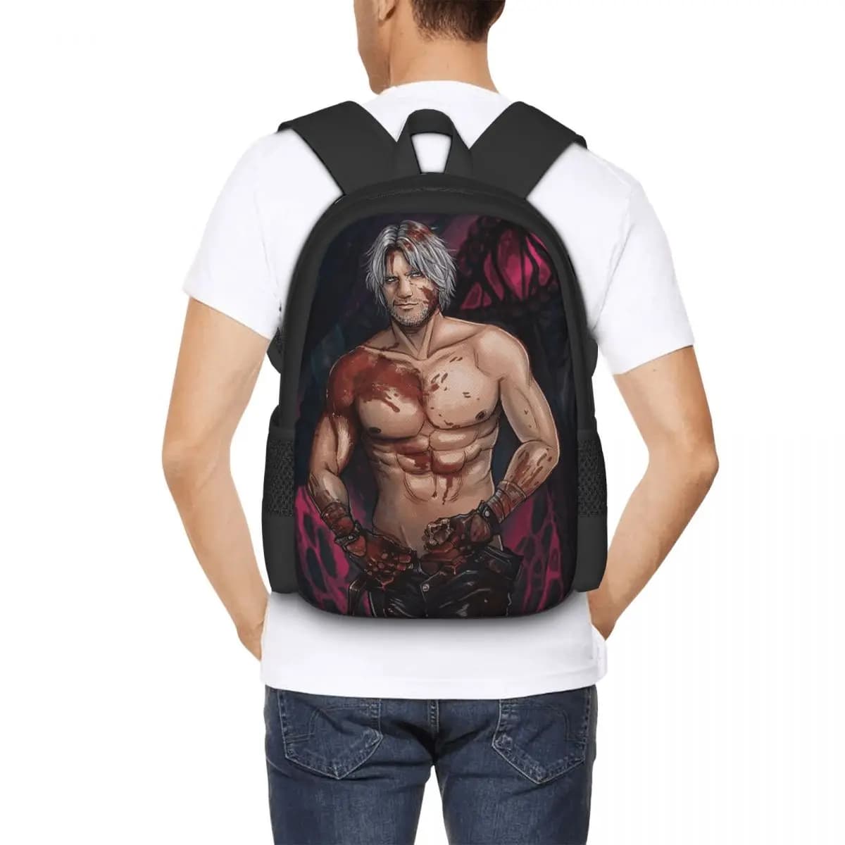 Dante Devil May Cry 5 Zaino classico per studenti, borsa da scuola, zaino da viaggio per escursioni, per ragazzi e ragazze, borsa a tracolla alla moda