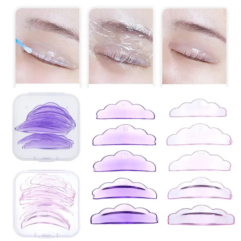 5 pairs soft silicone eyelashes perm pad self-adhesive lifting eyelashes rods spacer 3D folder accessories makeup tool