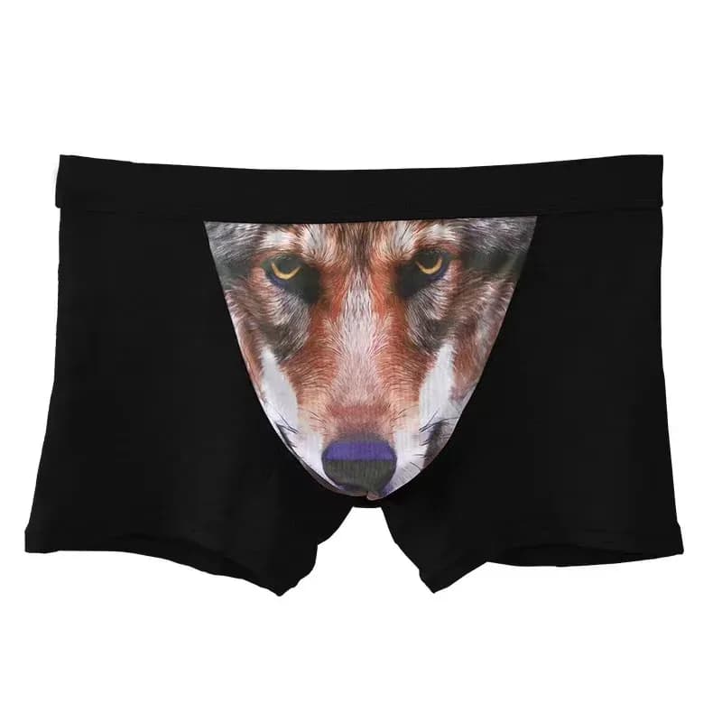 Mutande da uomo Mutandine divertenti da uomo modali con boxer da lupo Vendita da uomo Pouch Bulge boxer uomo Cartoon intimo da uomo