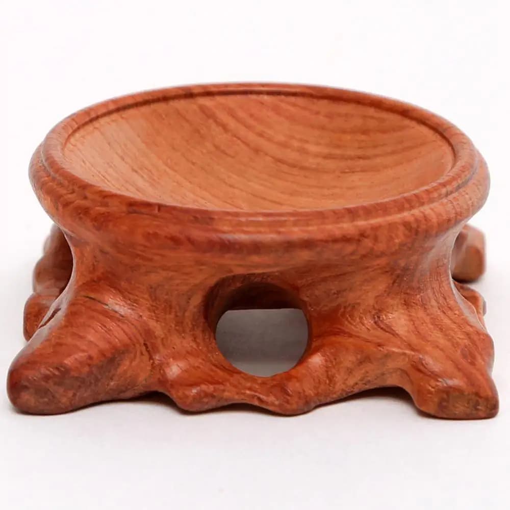 Base per espositore in legno con ramo acido per la decorazione domestica con sfera di cristallo