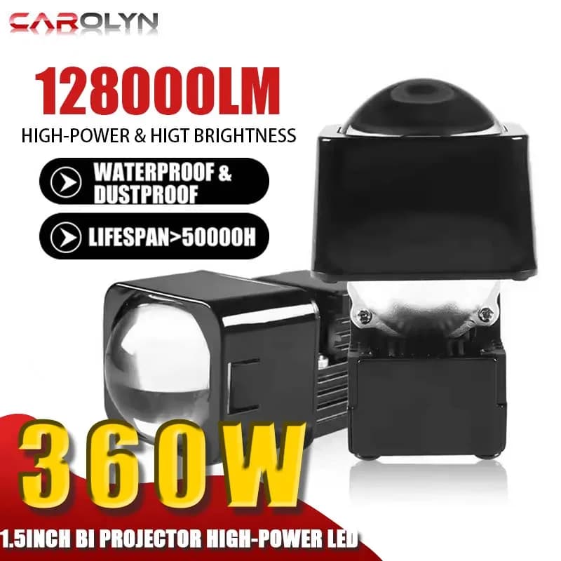 Carolyn 1-2 pz 1.6 pollici Bi LED Lente Del Proiettore Per H1 H7 H4 9005 9006 Faro Doppio Iperboloide Mini LED Lente Accessori Auto