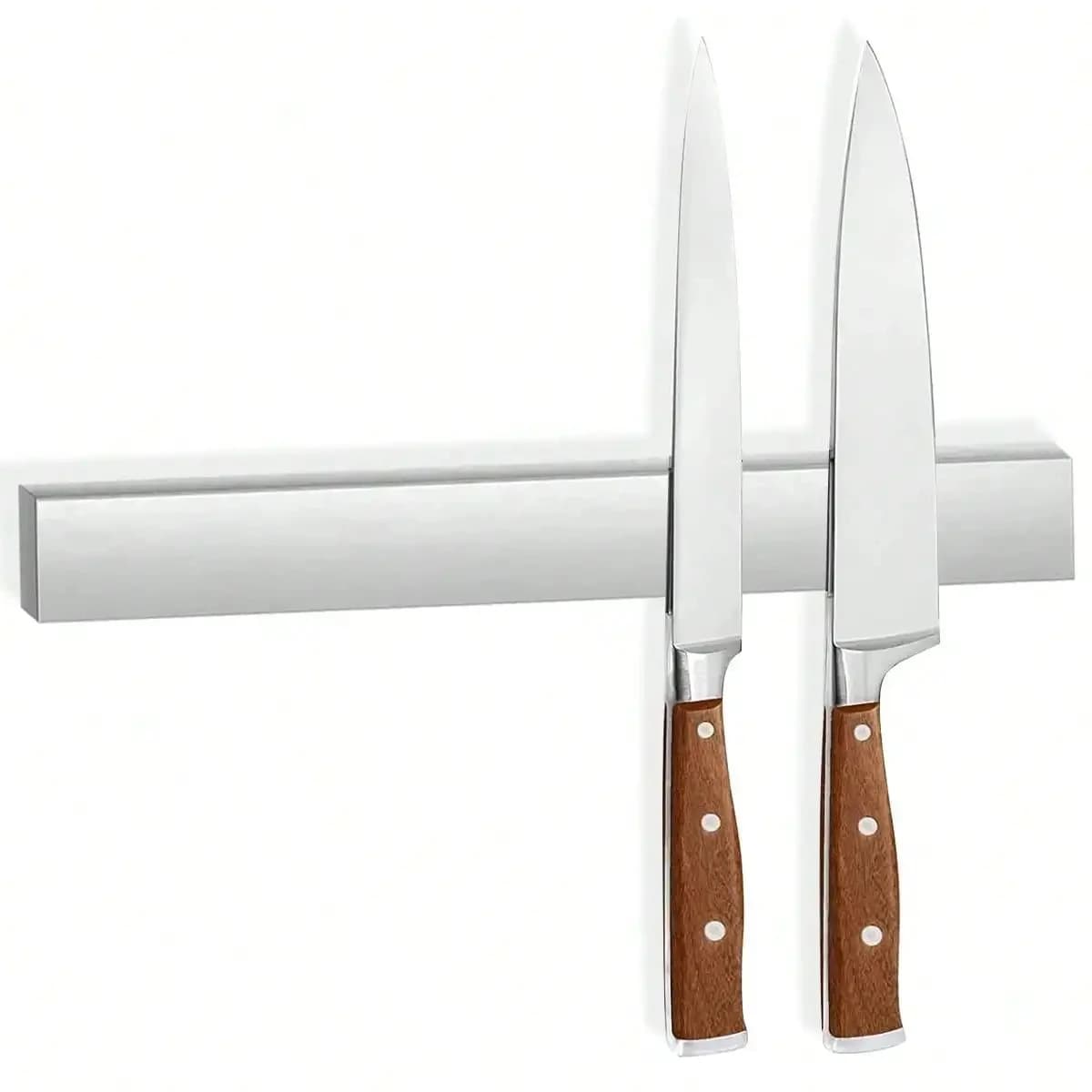 Leeseph Portacoltelli magnetico da parete, portacoltelli multiuso con striscia magnetica per coltelli in acciaio inossidabile, organizer per utensili da cucina