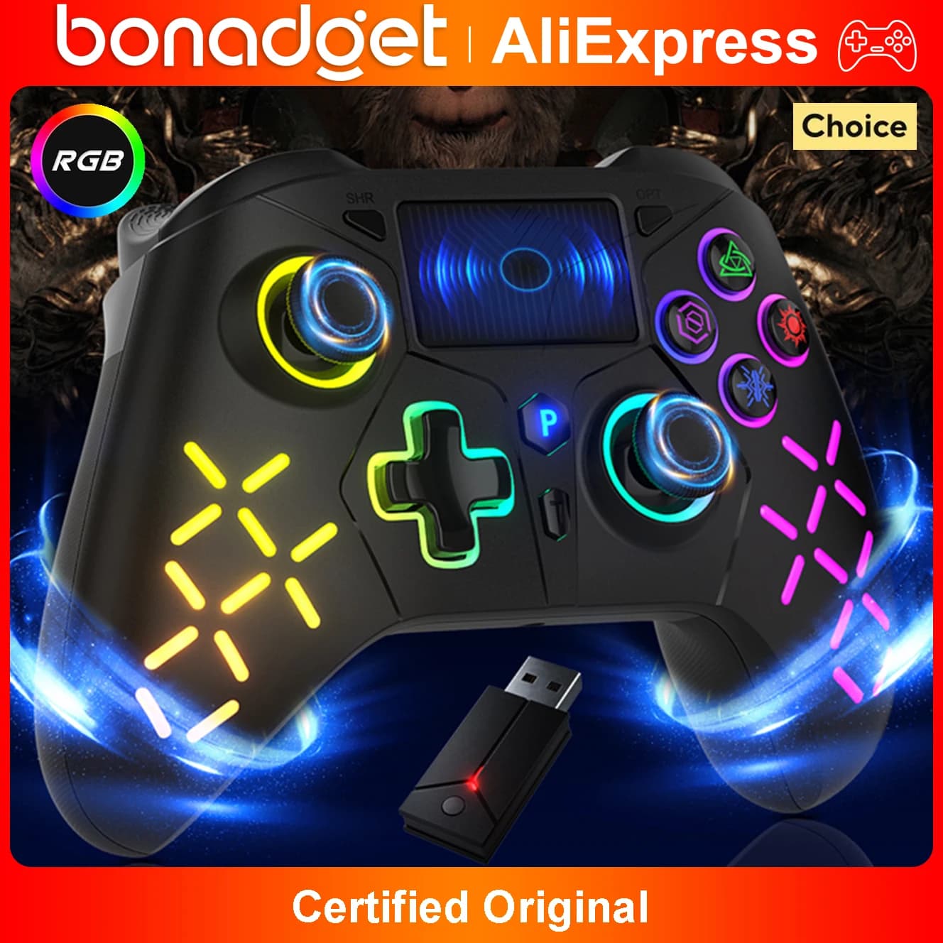 Controller wireless per console PS5 Joystick Steam/PC Turbo Telecomando a doppia vibrazione Rocker Supporta il gioco BLACK MYTH WUKONG