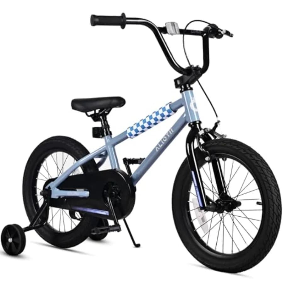 Bicicletta BMX da 12, 14, 16 pollici con ruote da allenamento, bici da 20'' con cavalletto per bambini e bambine dai 2 ai 14 anni, freno a contropedale, modello M