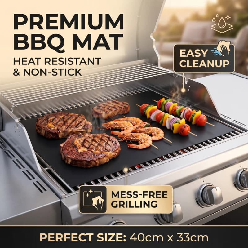 5 Pcs High Temperature Resistance BBQ Grill Mat Reusable Charcoal Food BBQ Grill Mat Non-Stick Cooking Padding Paper for Kitchen