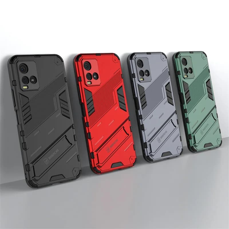 Per Vivo Y33S custodia Cover per Vivo Y33S Capas PC posteriore antiurto supporto paraurti telefono copertura cavalletto per Vivo Y33S Y 33 S Fundas