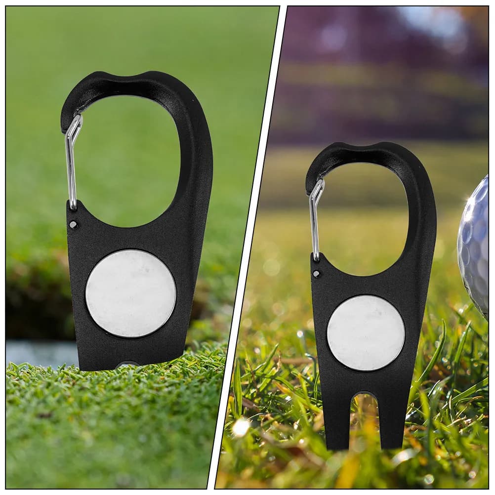 Golf Divot Tool Premium Aluminum Alloy Stainless Steel Divot Fork Compact Ball Marker Turf Repair Tool Smooth Scratch-Free