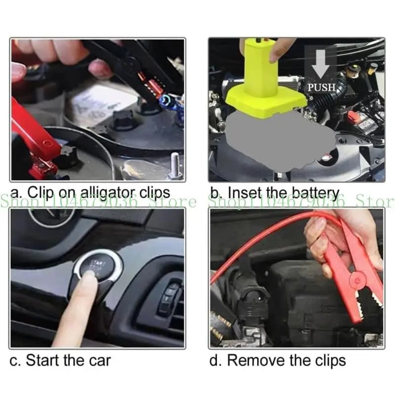 Morsetti a coccodrillo per batteria emergenza per auto avvio rapido efficienza 652F