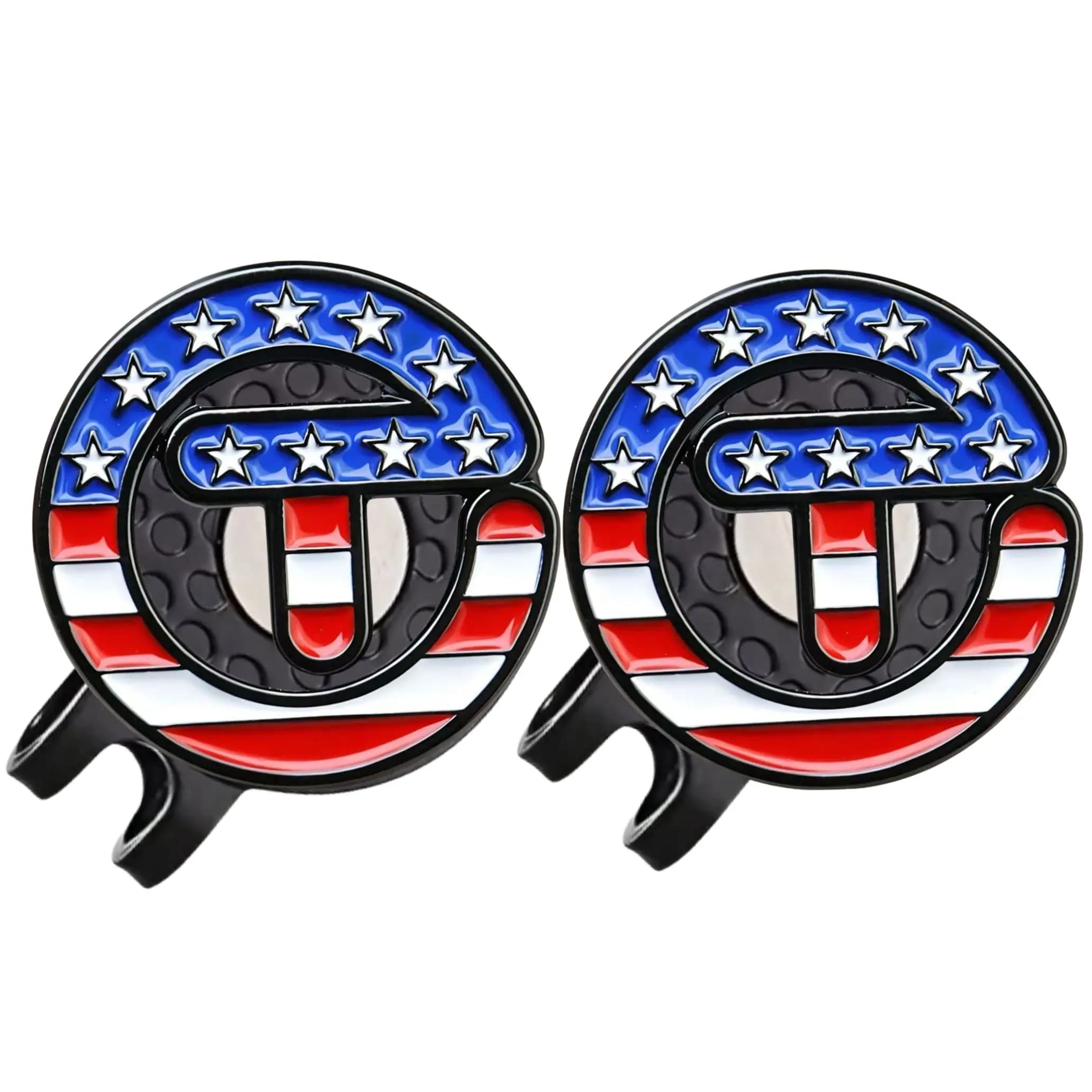Marcatore per Palline da Golf a Tema USA con Stelle e Strisce, con Clip Magnetica per Cappello, Accessori da Golf, Regalo per Golfisti, Regalo Premium per Papà