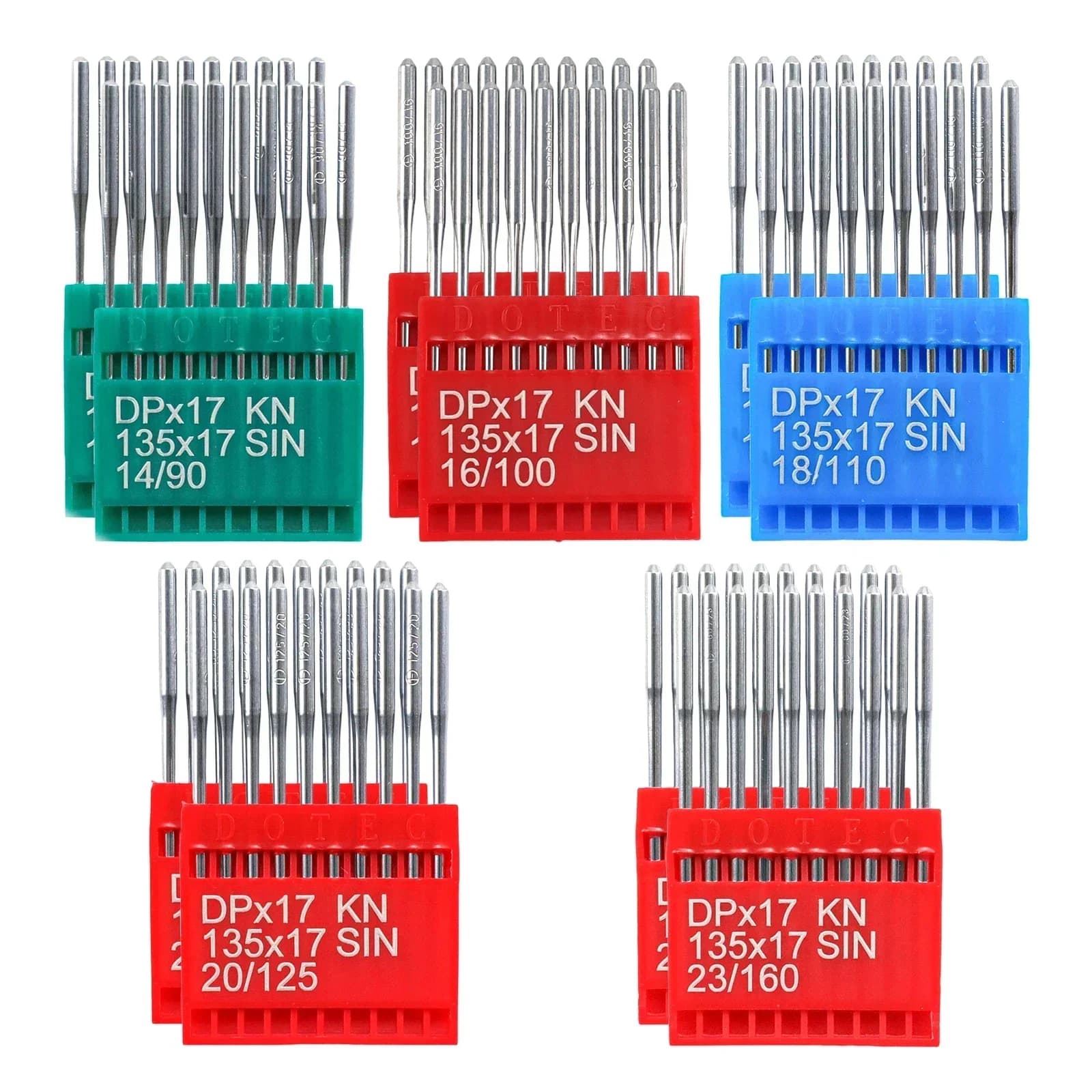 (100 pezzi) Kit ago Dotec DPX17 per macchine da cucire a piedi/punti a catena SY3355 135X17 SY3357 Punto sferico piccolo