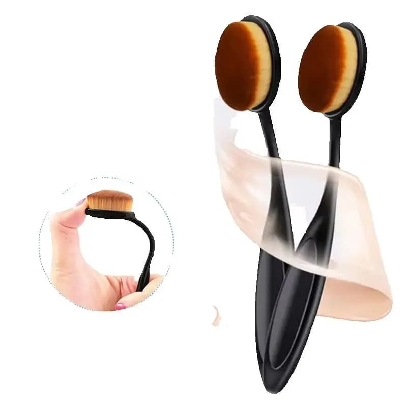1/2/5/10PCS Pennello grande per fondotinta a forma di spazzolino da denti, strumento per il trucco, per un'applicazione rapida e uniforme di creme e polveri cosmetiche