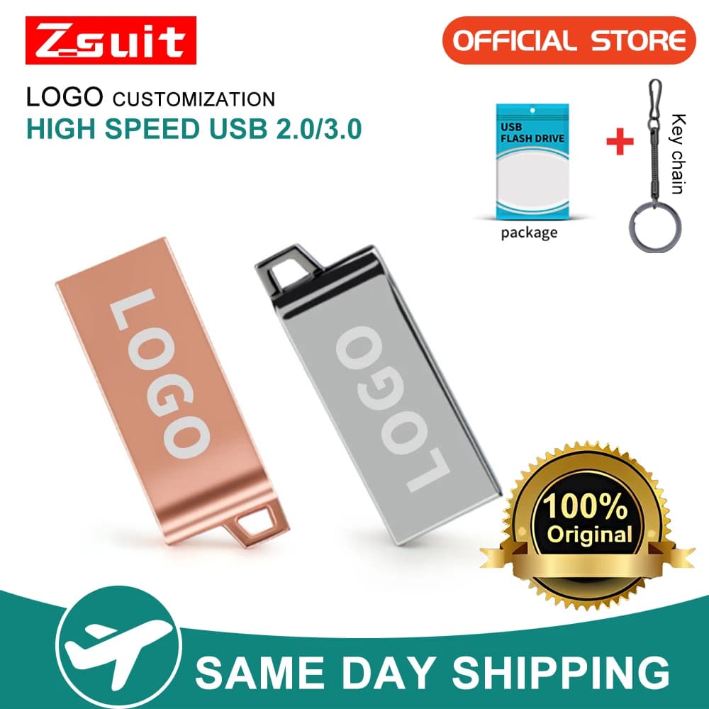 ZSUIT CXFK 3.0 Metal USB Flash Drive 64GB Pen Drive 4GB 8GB 16GB U Disk 32GB Memory Stick 128GB USB Storage Stick LOGO personalizzato