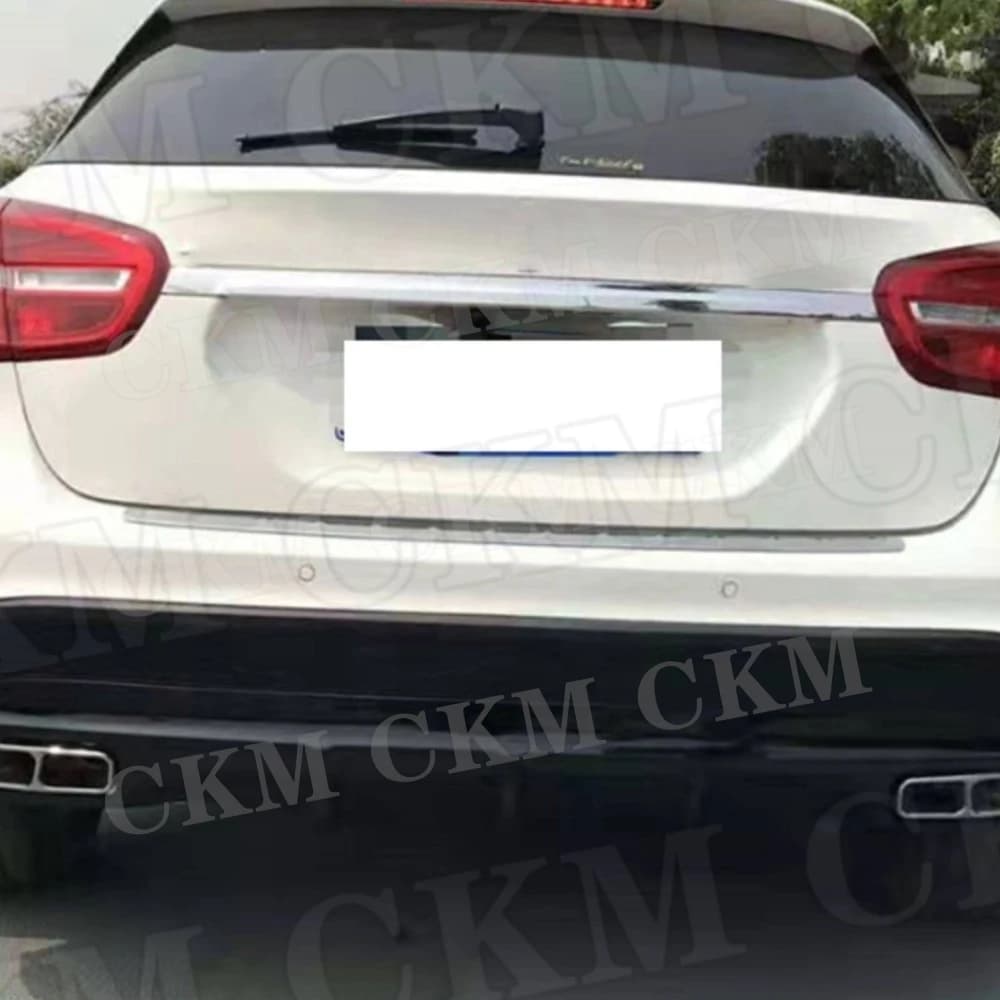 CKMUUER Diffusore Posteriore in ABS con Terminali di Scarico in Acciaio Inox, Protezione Paraurti per Mercedes-Benz GLA Classe X156 GLA45 Sport 2014-2017