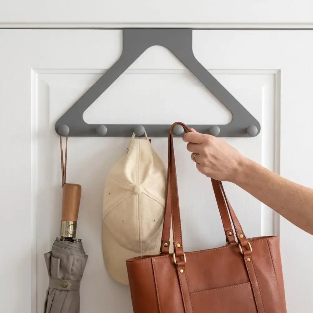 Doors Towel Racks Punch Free Clothes Hooks No-drill Traceless Design Door Hanger Hooks Triangle Wall Mounted Hanger Bathroom