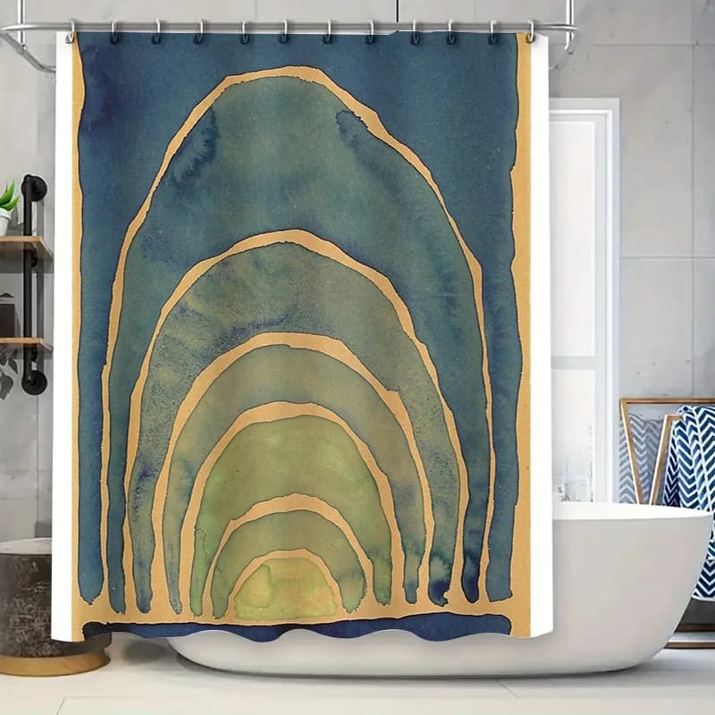 Tenda da doccia per bagno Verde botanico Modello a foglia Natura Decorazioni per la casa Sfondo in tessuto impermeabile