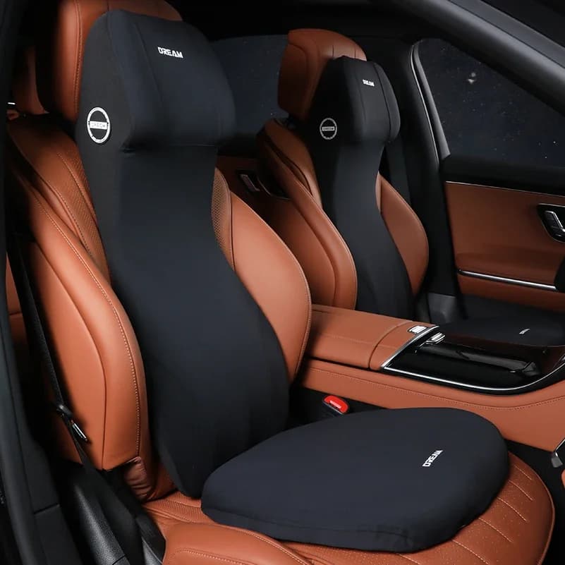 Supporto lombare per auto integrato Poggiatesta Supporto per cuscino per il collo Cuscino per auto morbido universale Cuscino per spazio per auto Supporto per la schiena in memory foam