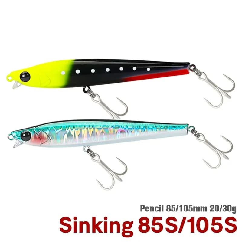 TSURINOYA Labbro corto Affondamento Matita Richiamo di pesca 85S 105S Casting ultra lungo DW208 85mm 20g 105mm 30g Esca dura per acqua salata